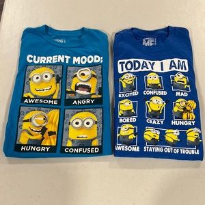 2 Blue Kids Minions Shirts